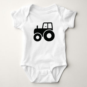 Body Para Bebé Tractor Negro Lindo