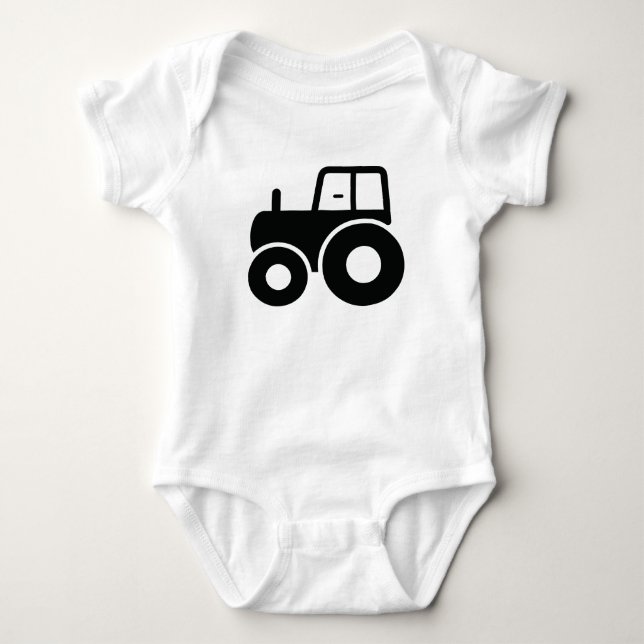 Body Para Bebé Tractor Negro Lindo (Anverso)