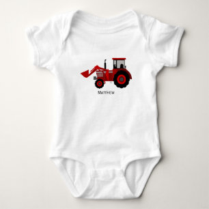 Body Para Bebé Tractor Rojo Pequeño