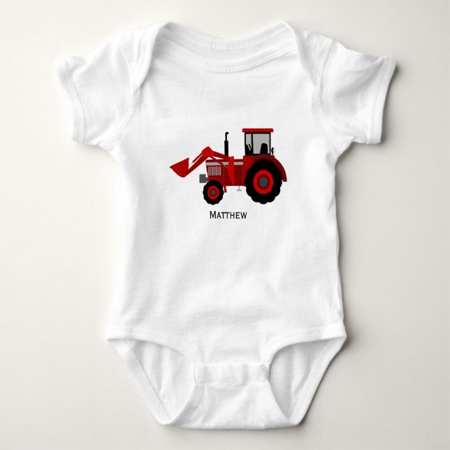 Body Para Bebé Tractor Rojo Pequeño (Anverso)
