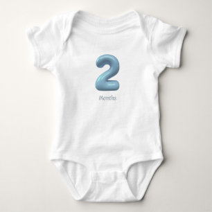 Body Para Bebé Traje azul número 3D para bebé de 2 meses