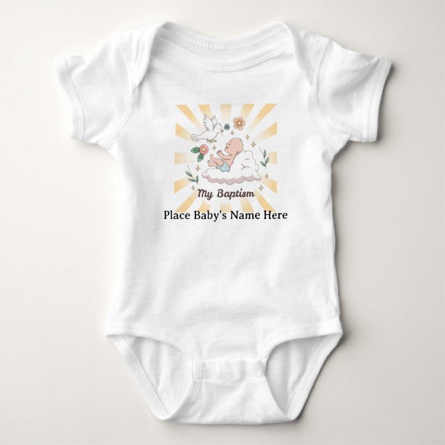 Body Para Bebé Traje de Bautizo Personalizado para Bebé (Anverso)