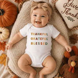 Body Para Bebé Traje de bebé agradecido bendito - Otoño