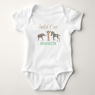 Body Para Bebé Traje de bebé Animal Safari Cumpleaños 1 año Wild 
