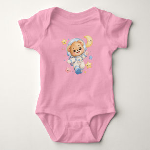 Body Para Bebé Traje de bebé astronauta oso lindo rosa
