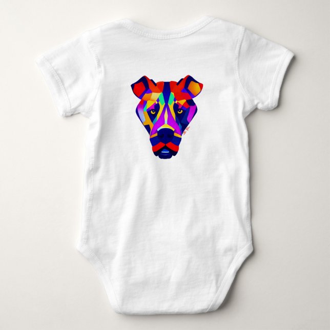 Body Para Bebé Traje de bebé blanco de Alexander's Dog parte tras (Reverso)