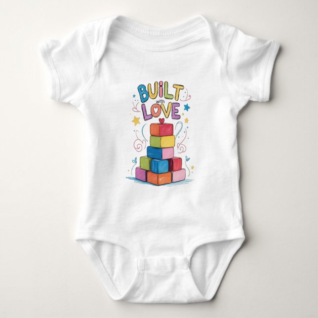 Body Para Bebé Traje de bebé Bloques de Juguete Hechos con Amor (Anverso)