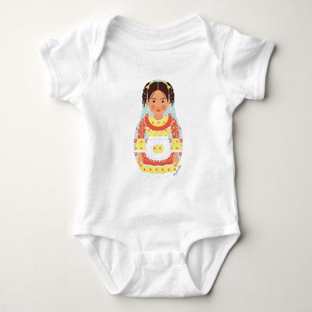 Body Para Bebé Traje de bebé chileno Matryoshka (Anverso)