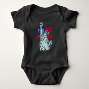 Body Para Bebé Traje de bebé con bandera americana y Lady Liberty