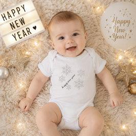 Body Para Bebé Traje de bebé con copos de nieve para Año Nuevo
