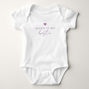 Body Para Bebé Traje de bebé con corazón púrpura Mama es mi mejor