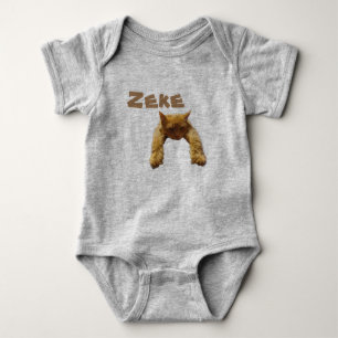 Body Para Bebé Traje de bebé con el nombre Zeke y gato divertido 
