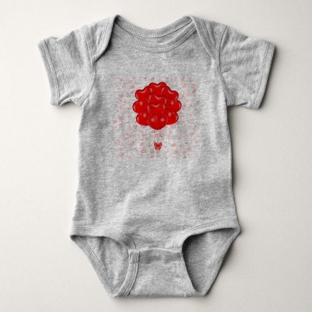 Body Para Bebé Traje de bebé con flor roja artística - Lindo (Anverso)