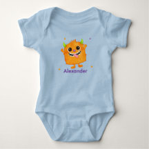 Traje de bebé con nombre personalizado de monstruo
