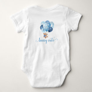 Body Para Bebé Traje de bebé con osito de peluche y globos azules
