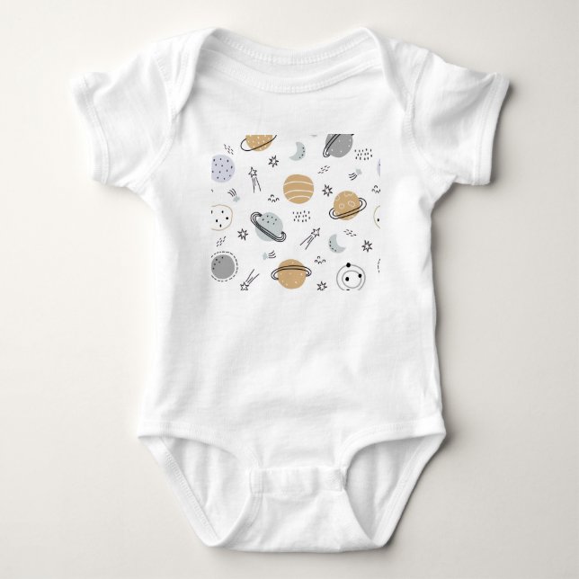 Body Para Bebé Traje de bebé con tema espacial adorable  (Anverso)