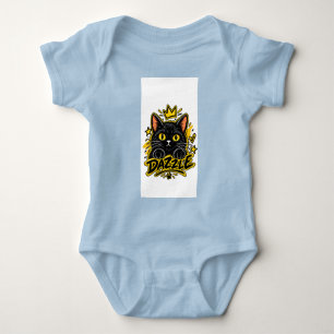 Body Para Bebé Traje de bebé Corona de Gato Negro Mono