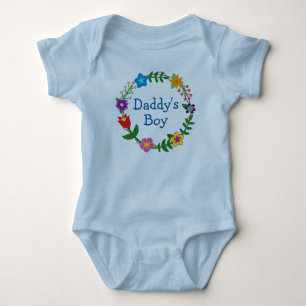 Body Para Bebé Traje de bebé 'Daddy's Boy' en marco floral