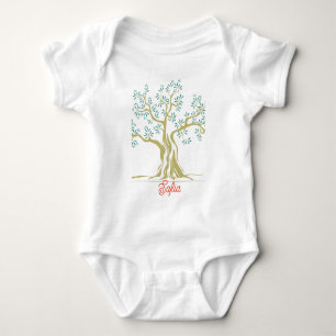 Body Para Bebé Traje de bebé de árbol de oliva Personalizado