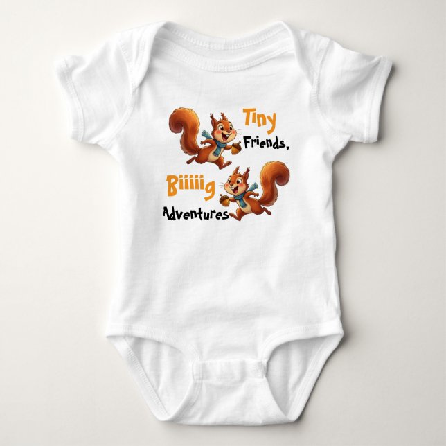 Body Para Bebé Traje de bebé de ardillas lindas, (Anverso)