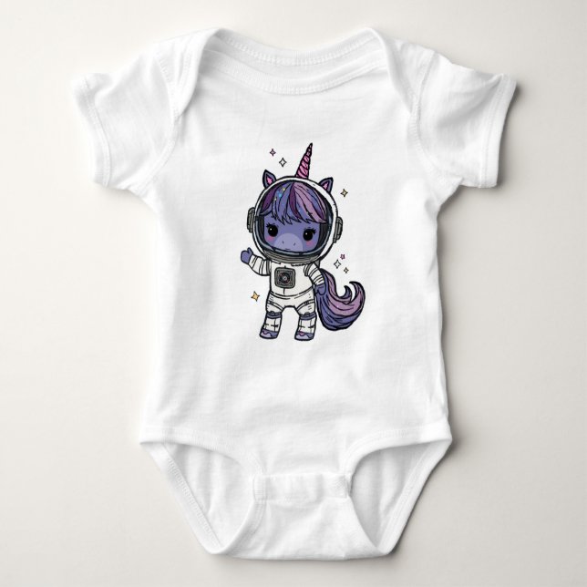 Body Para Bebé Traje de bebé de Astro Unicornio (Anverso)