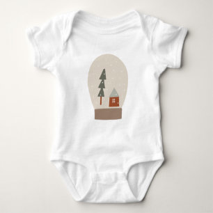 Body Para Bebé Traje de bebé de casa de Navidad minimalista y pin