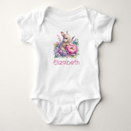 Body Para Bebé Traje de bebé de conejito de acuarela lindo person