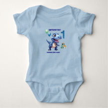 Traje de bebé de cumpleaños número 1 de dinosaurio