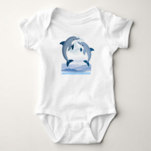 Body Para Bebé Traje de bebé de delfines del océano lindo Nur d