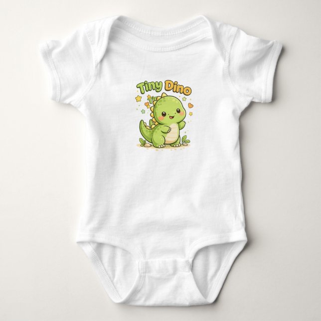 Body Para Bebé Traje de bebé de dinosaurio pequeño adorable (Anverso)