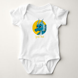 Body Para Bebé Traje de bebé de dragón azul personalizado