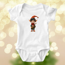 Body Para Bebé Traje de bebé de duende de Navidad niño musical