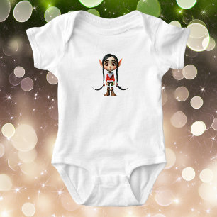 Body Para Bebé Traje de bebé de Elfo de Navidad de Chica de Manga