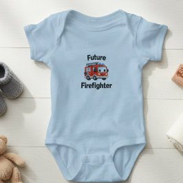 Body Para Bebé Traje de bebé de futuro bombero con camión de bomb