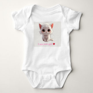 Body Para Bebé Traje de bebé de gatito blanco lindo - Soy solo un