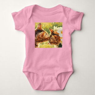 Body Para Bebé Traje de bebé de gatitos lindos besándote a ti y a