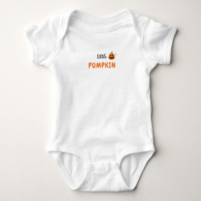 Body Para Bebé Traje de bebé de Halloween Little Pumpkin. (Anverso)
