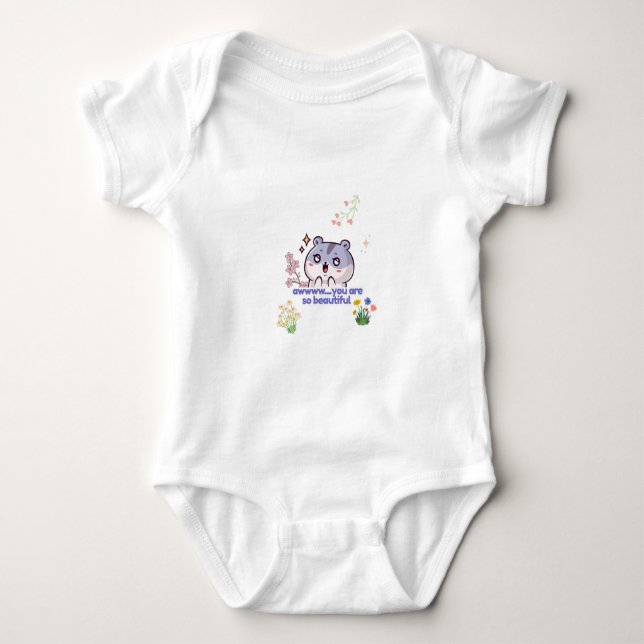 Body Para Bebé Traje de bebé de hámster estético lindo (Anverso)