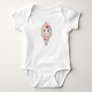 Body Para Bebé Traje de bebé de helado Kawaii lindo