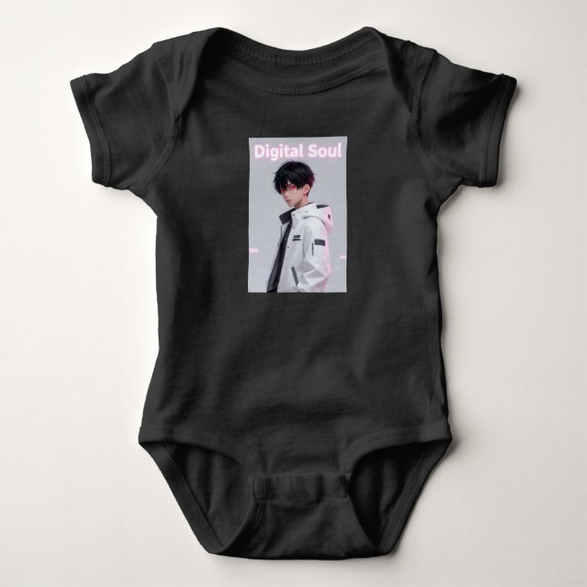 Body Para Bebé Traje de bebé de héroe genial de anime futurista (Anverso)