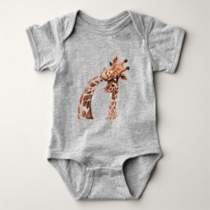 Body Para Bebé Traje de bebé de jirafa animal acuarela linda