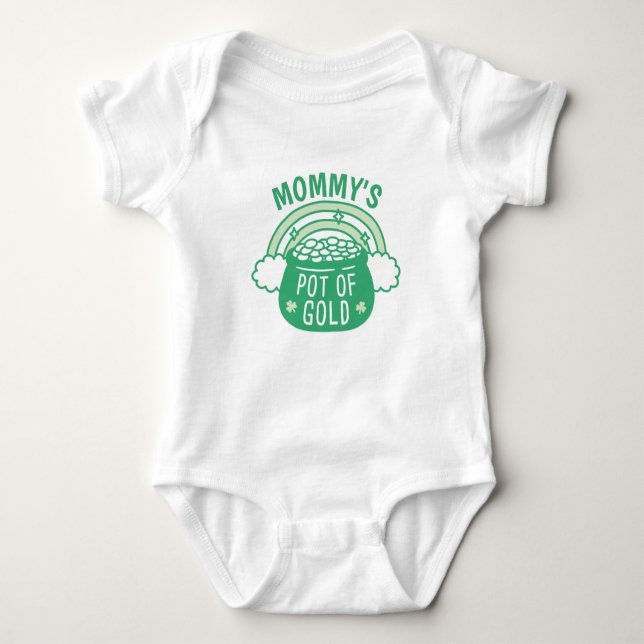 Body Para Bebé Traje de bebé de Mamá Bonita Olla de Oro (Anverso)
