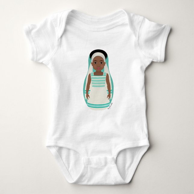 Body Para Bebé Traje de bebé de Matryoshka etíope (Anverso)