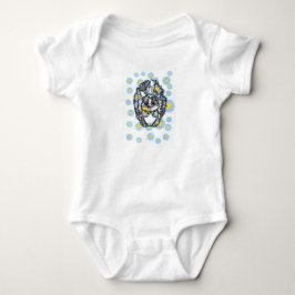 Body Para Bebé Traje de bebé de mofeta adorable con flores azules