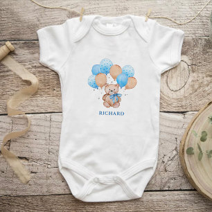 Body Para Bebé Traje de bebé de osito de peluche globos azules