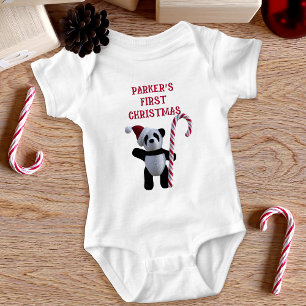 Body Para Bebé Traje de bebé de oso panda de primera Navidad