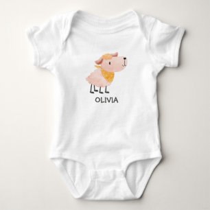 Body Para Bebé Traje de bebé de oveja en acuarela y nombre