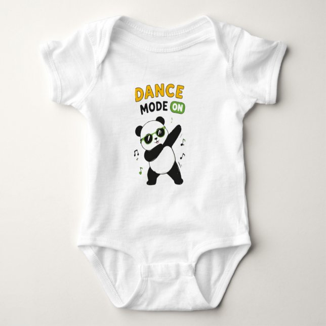 Body Para Bebé Traje de bebé de panda en "Modo Baile" Alterna (Anverso)