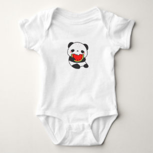 Body Para Bebé Traje de bebé de panda lindo comiendo sandía