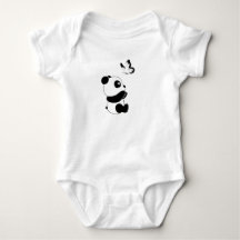 Traje de bebé de panda y mariposa adorable